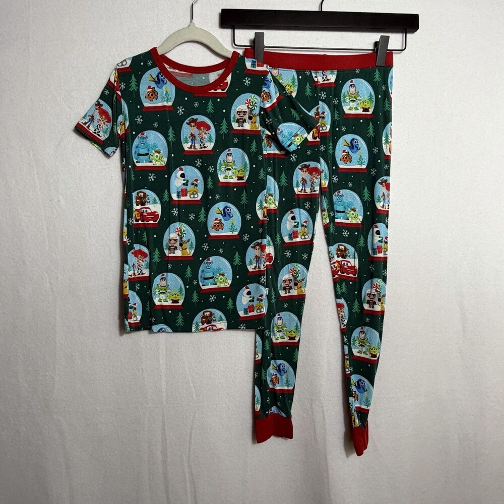 Little Sleepies Disney A Very Pixar Christmas Bamboo 2 Piece Pajama Set Size 7/8